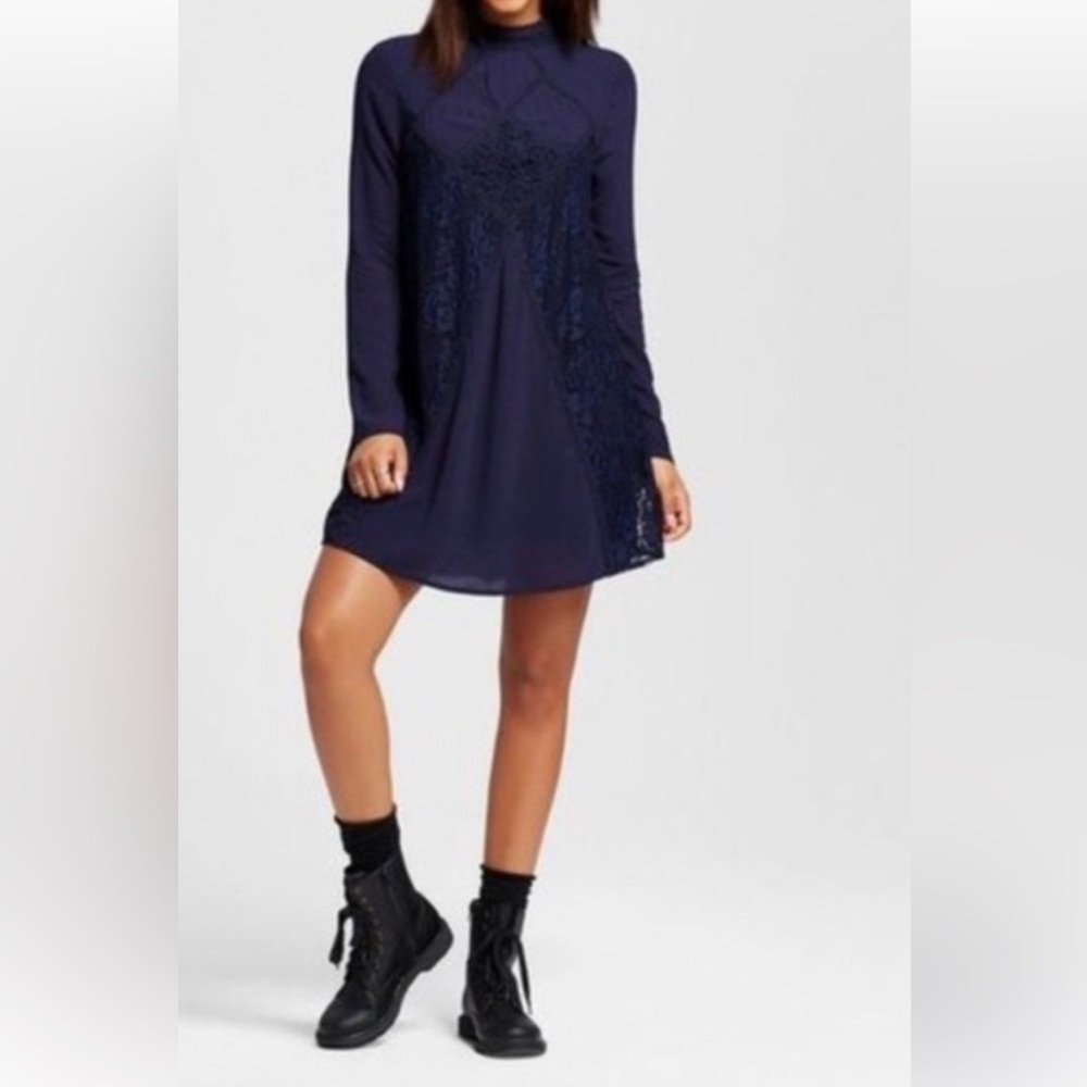 Navy blue dress vintage style dress - Picture 2 of 6
